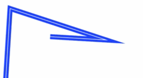 Animation showing the miter arrow growing very long.