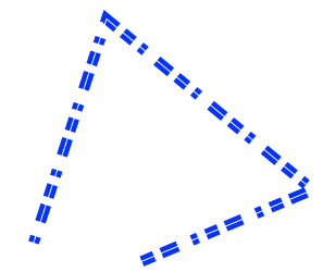 Animation showing the line dash starting at different points in the pattern.