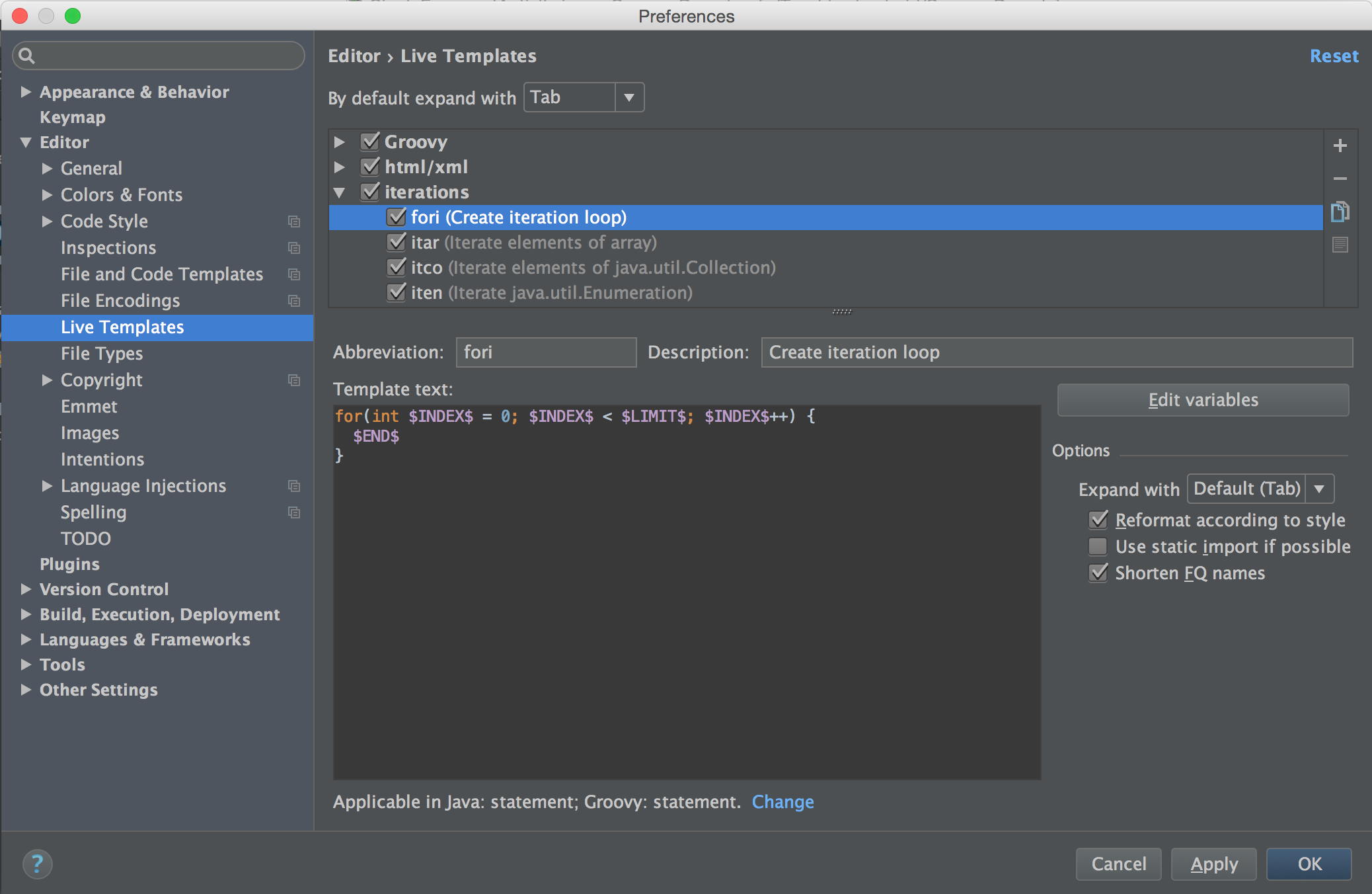 Android Studio Live Templates Big Nerd Ranch