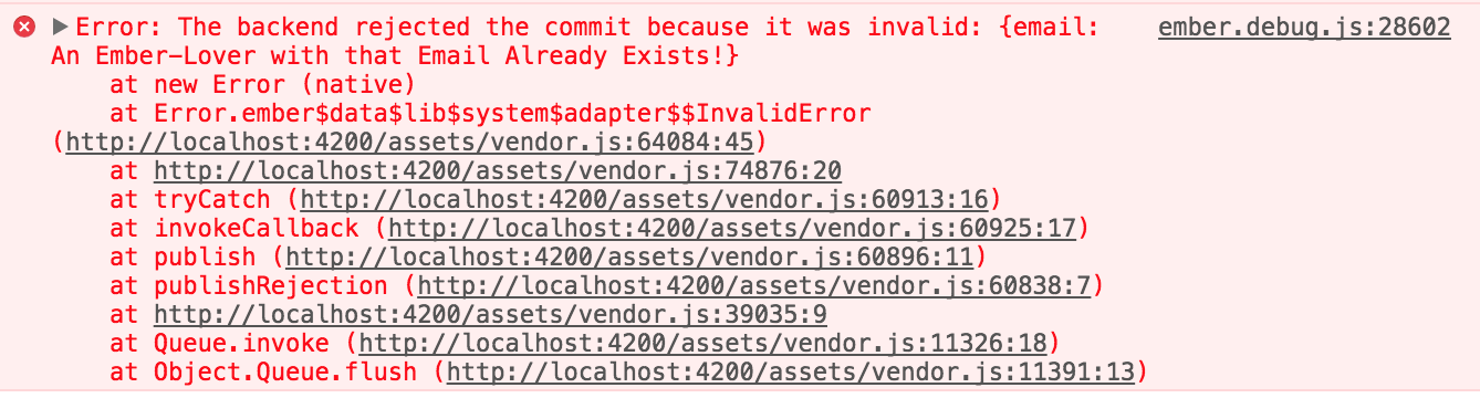 Ember Server Error