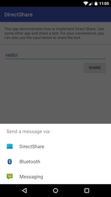 Example of Share Dialog on Lollipop