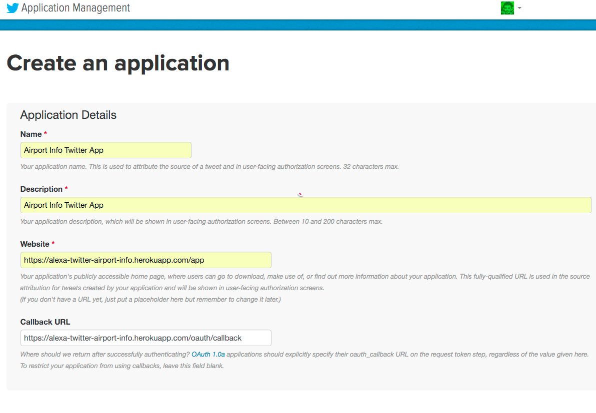 Create an application form