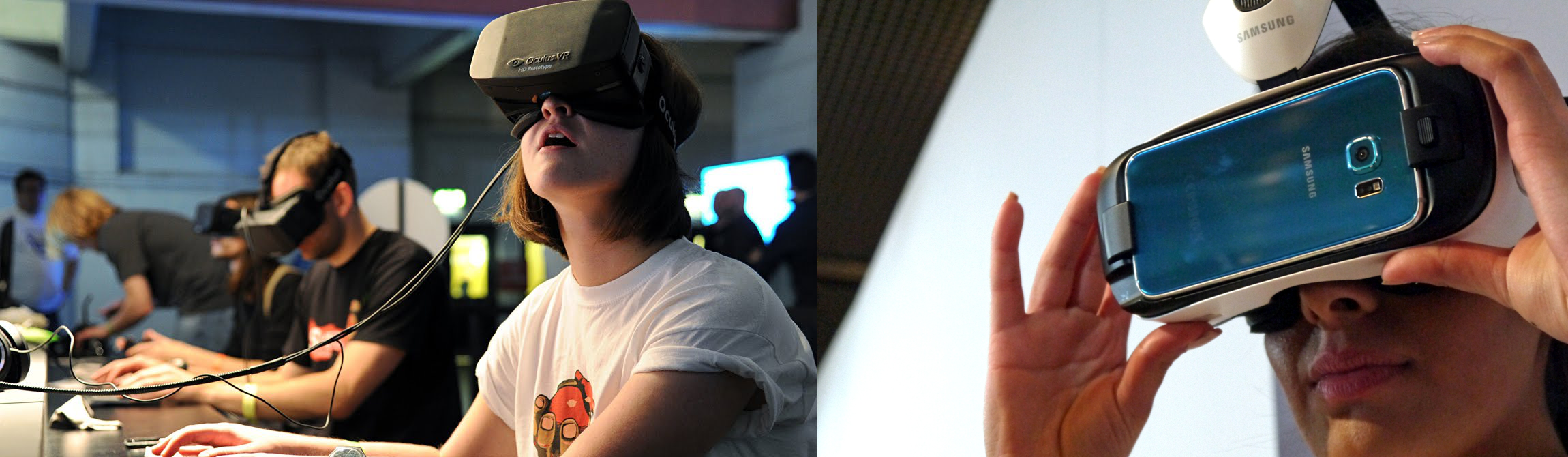 The Oculus Rift and the Samsung Gear VR headsets