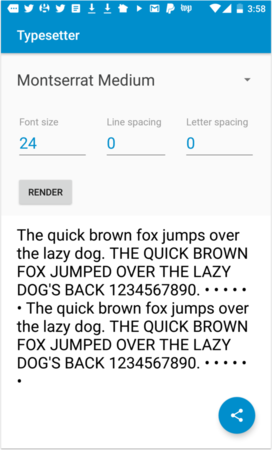 Screenshot of Typesetter tool