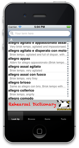 Rehearasl Dictionary screen shot