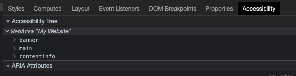 Accessibility tree using semantic HTML