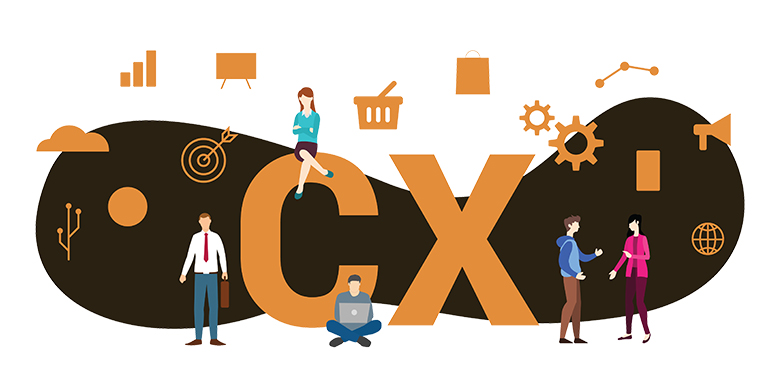 A visual image within two letter 'CX' meaning customer experience